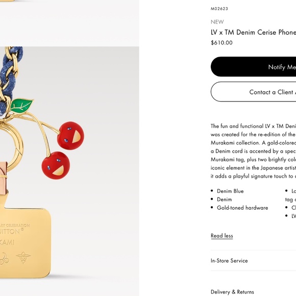 Louis Vuitton x Murakami Denim Cherry Phone Holder - Picture 4 of 11